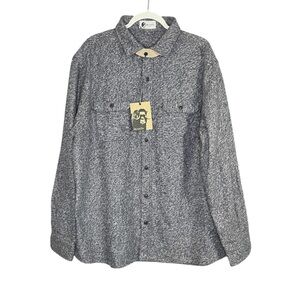 MuskOx Men's The Grand Flannel Shirt Steel Grey Marl 100% Cotton NWT